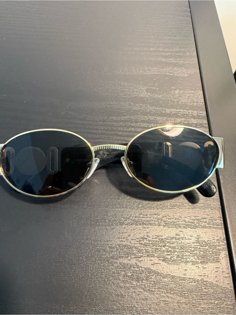 Versace Gold Frame Black Lens Oval Sunglasses - Picture 5 of 6